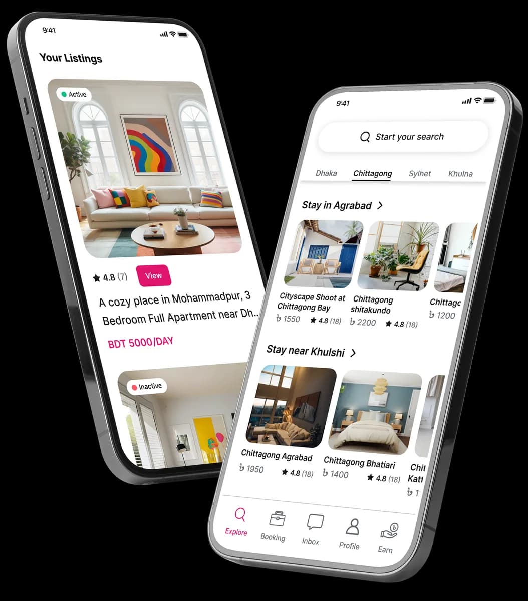 The Travela app on two phones